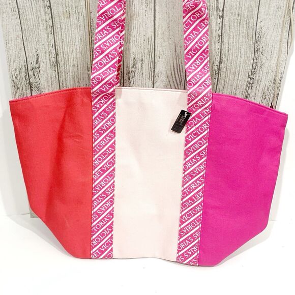 Victoria’s Secret NWT $49.95 Colorblock Canvas Tote Women’s - Picture 3 of 10